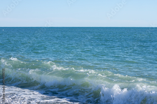 Fototapeta Naklejka Na Ścianę i Meble -  Sea wave crashing on the shore