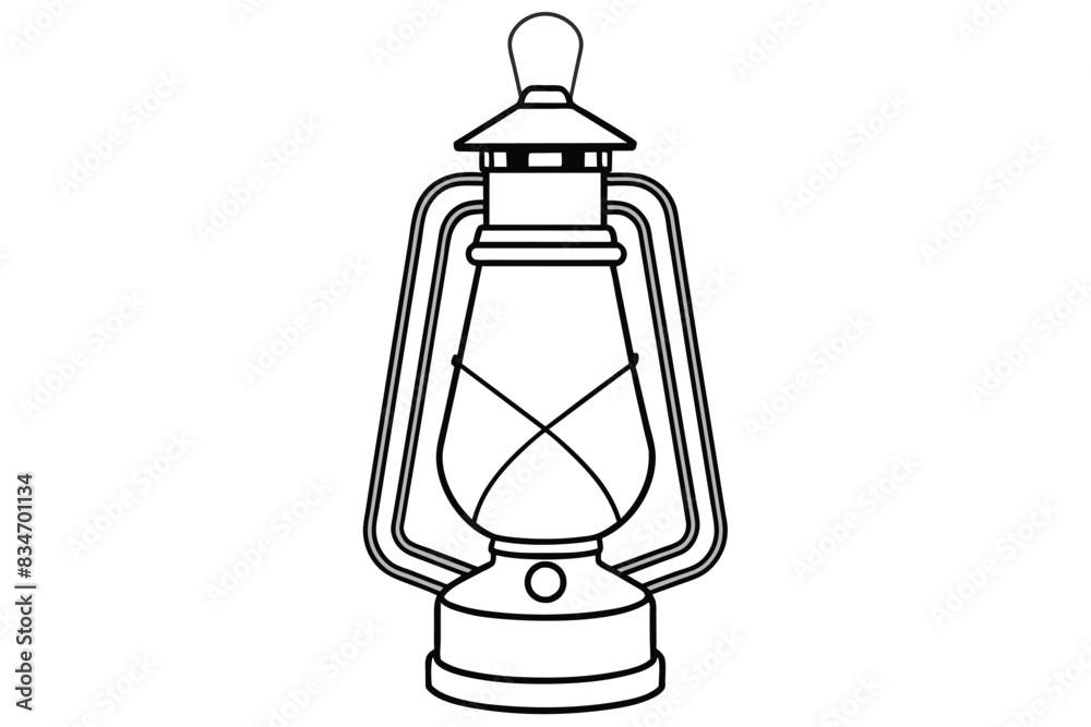 Antique Lantern line art vector illustration Antique Lantern line art vector illustration