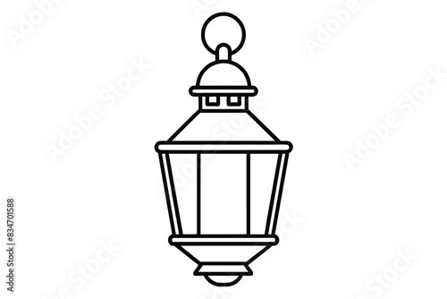 Antique Lantern line art vector illustration