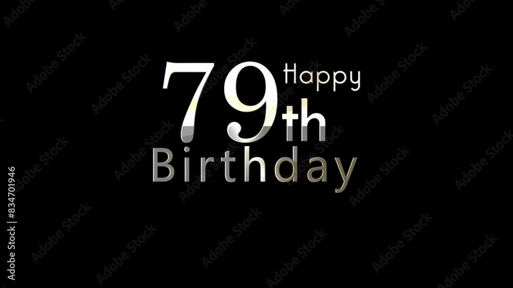 Happy 79th birthday, white particles, seventy nine years Happy 79th birthday, white particles, seventy nine years