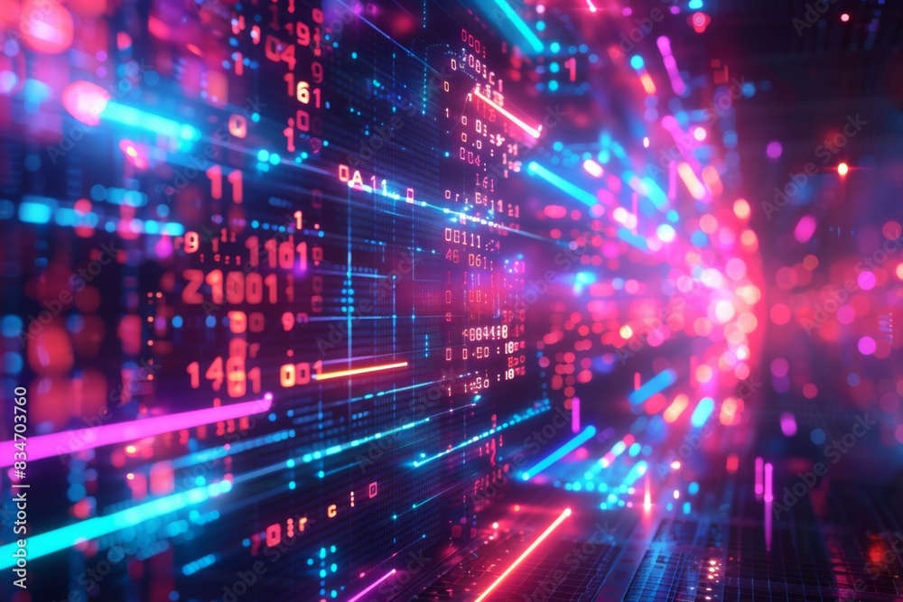 Cyber Security Data Transfer illustration created with Generative AI Cyber Security Data Transfer illustration created with Generative AI