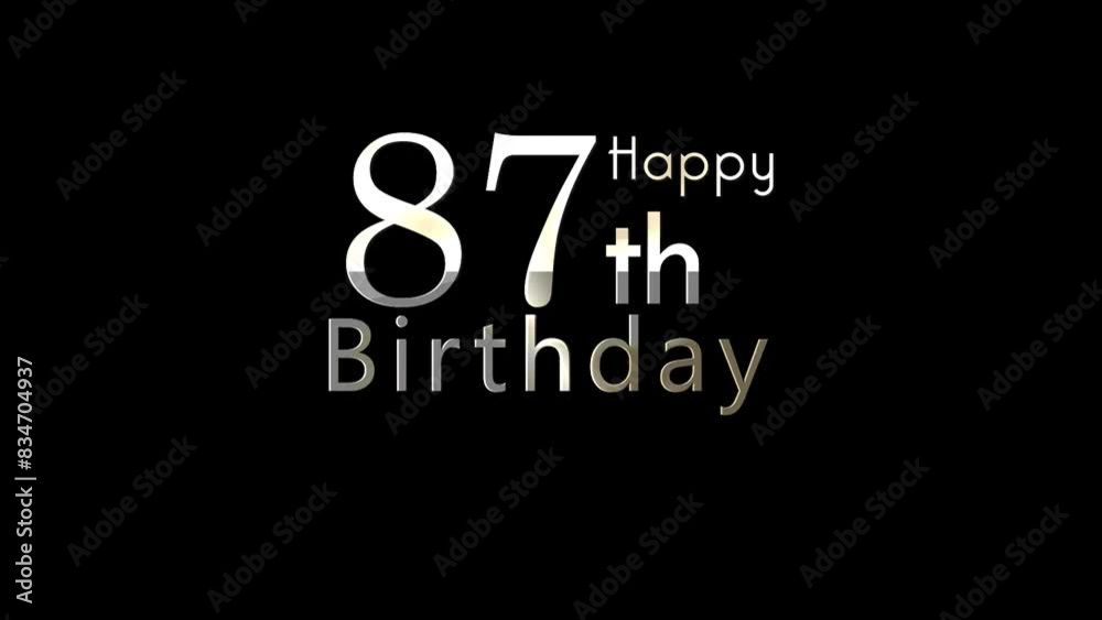 Happy 87th birthday, white particles, eighty seven years Happy 87th birthday, white particles, eighty seven years