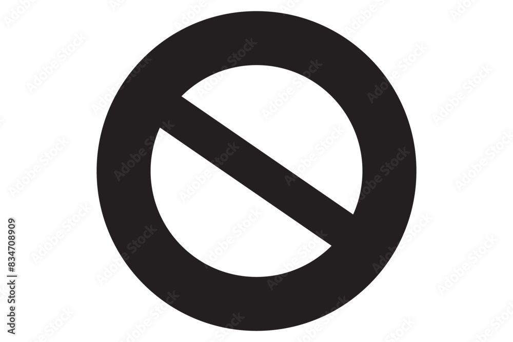 Icon symbol ban. Sign forbidden. Circle sign stop entry and slash line Icon symbol ban. Sign forbidden. Circle sign stop entry and slash line