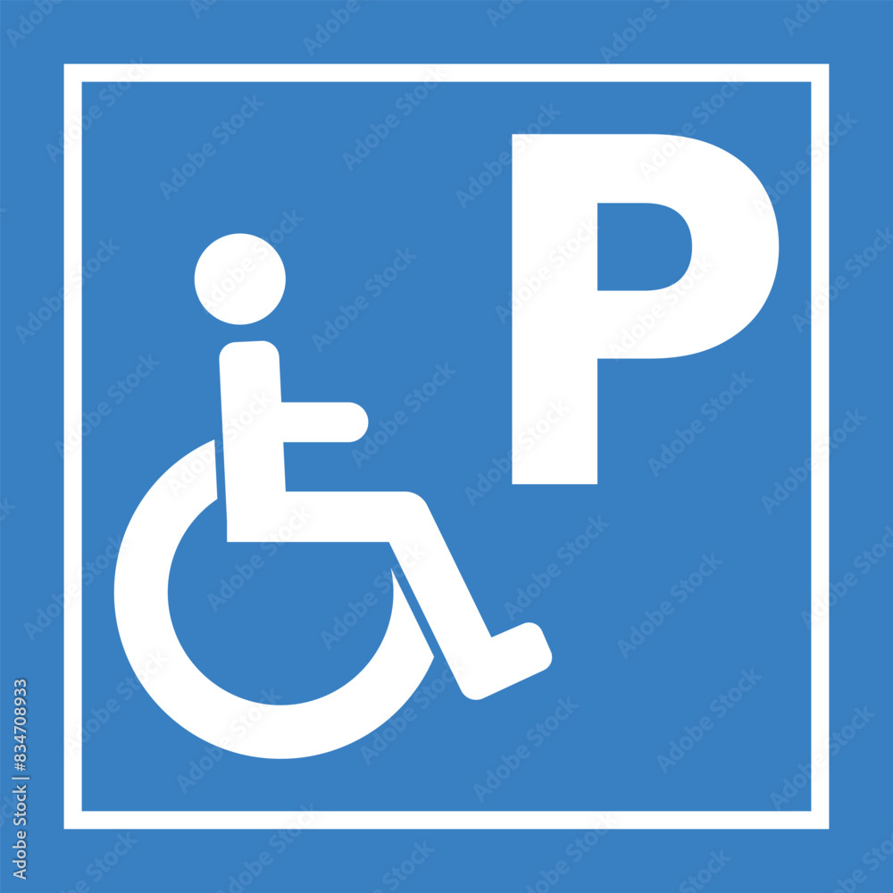 Handicapped parking lot sign, vector icon, eps 10 file Handicapped parking lot sign, vector icon, eps 10 file