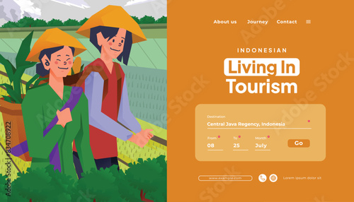 Landing page idea with agriculture business flat design illustration