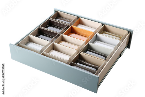 The Mystical Multitude: A Drawers Compartmentalized Cosmos Isolated on a Transparent Background PNG. photo