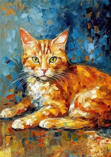 Genius cat van gogh painting Attractive colors catch the eye to the maximum degree
