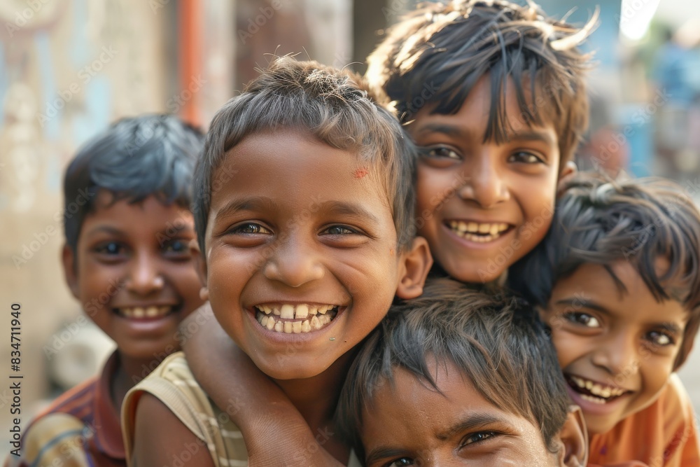 Smiling Indian children in Kolkata. Smiling Indian children in Kolkata.
