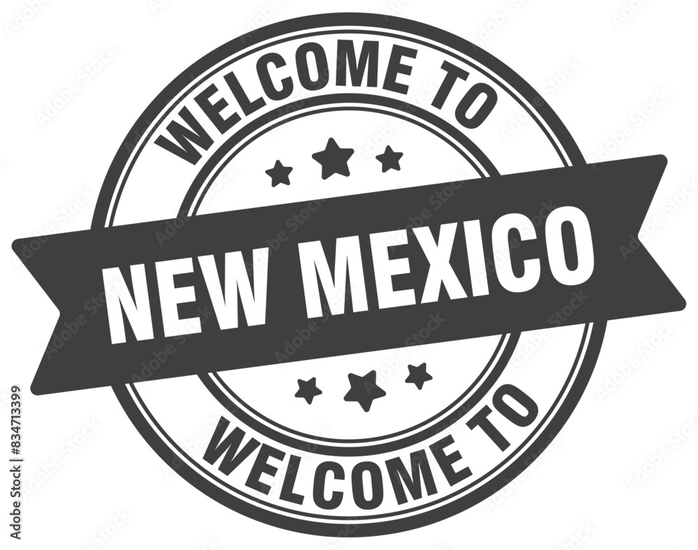 Welcome to New Mexico stamp. New Mexico round sign