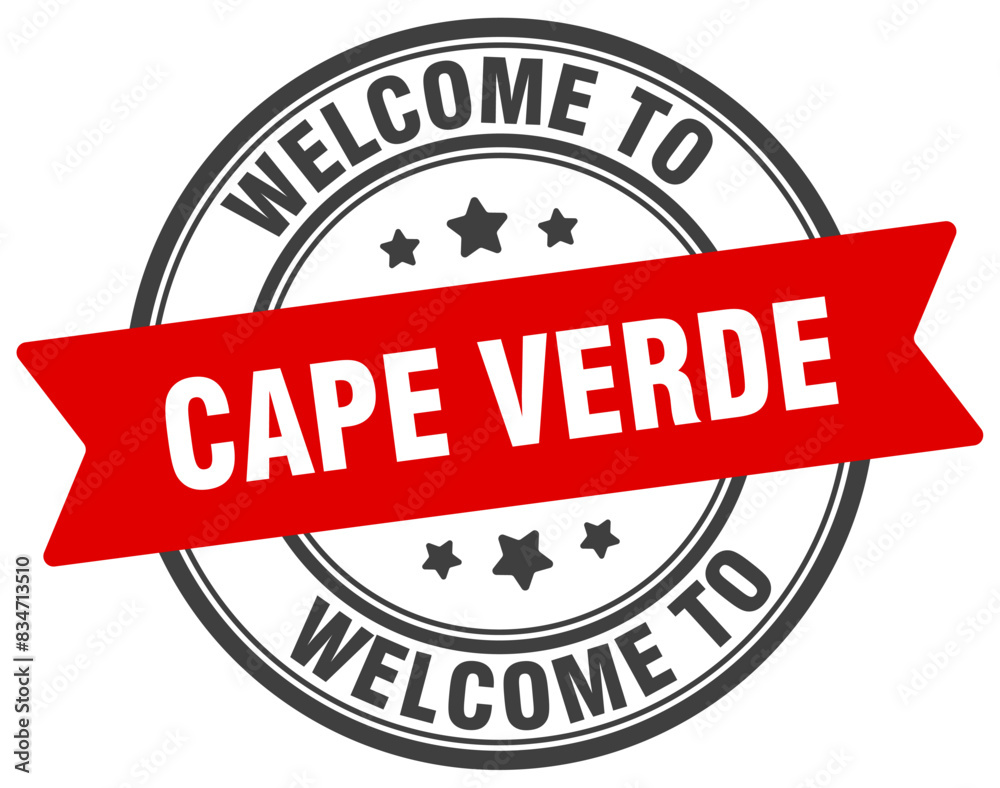 Welcome to Cape Verde stamp. Cape Verde round sign Welcome to Cape Verde stamp. Cape Verde round sign