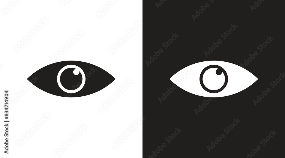 Visible black and white icon vector Visible black and white icon vector