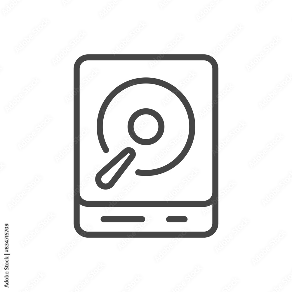 Hard drive, linear icon. Line with editable stroke Hard drive, linear icon. Line with editable stroke