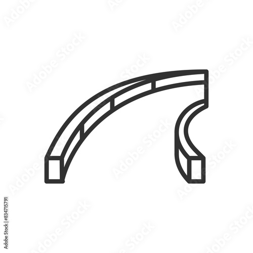 Road with a kerb, linear icon. Line with editable stroke