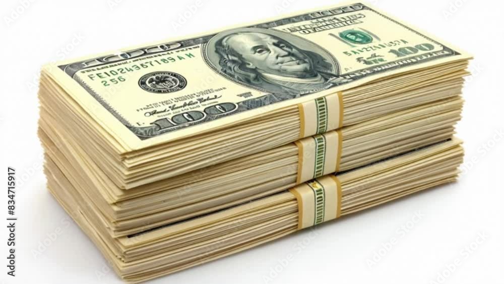 a stack of American one hundred dollar bills, cash money, economic and financial concept Generative AI a stack of American one hundred dollar bills, cash money, economic and financial concept Generative AI