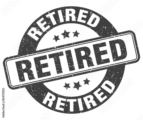 retired stamp. retired label. round grunge sign