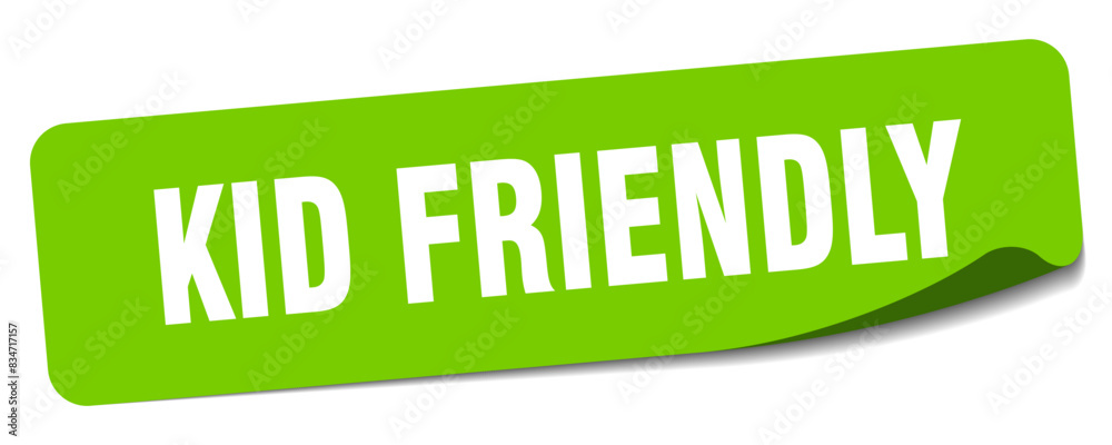 kid friendly sticker. kid friendly label kid friendly sticker. kid friendly label