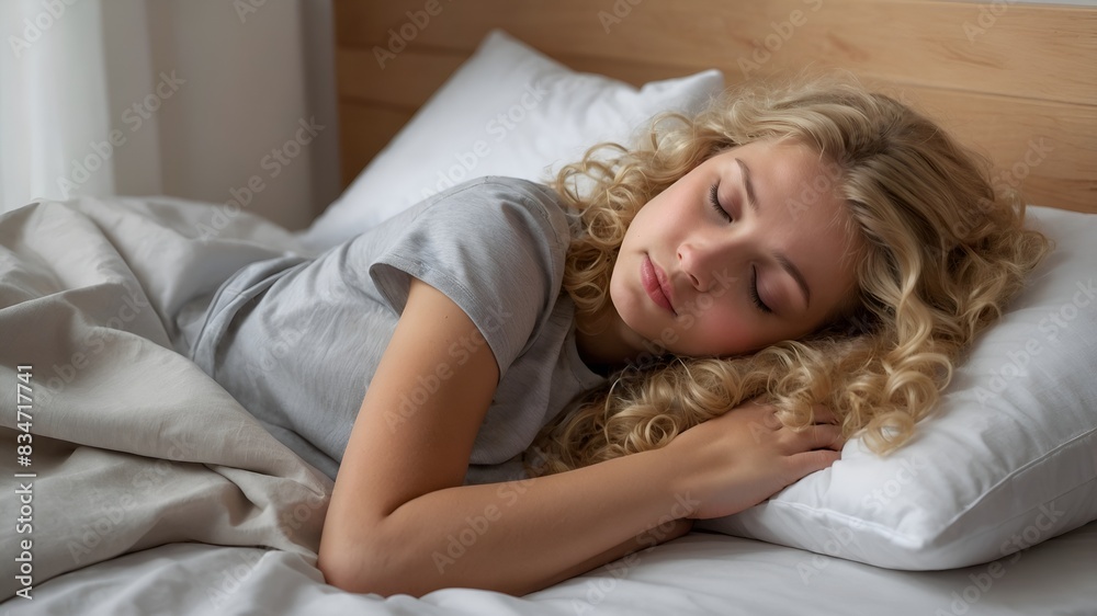 Sleeping Girl with Curly Blond Hair Sleeping Girl with Curly Blond Hair