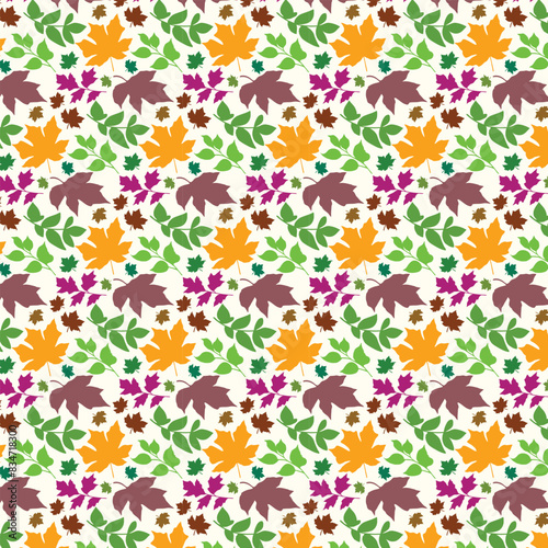 PrintAutumn Leaves Fall Season Seamless Pattern