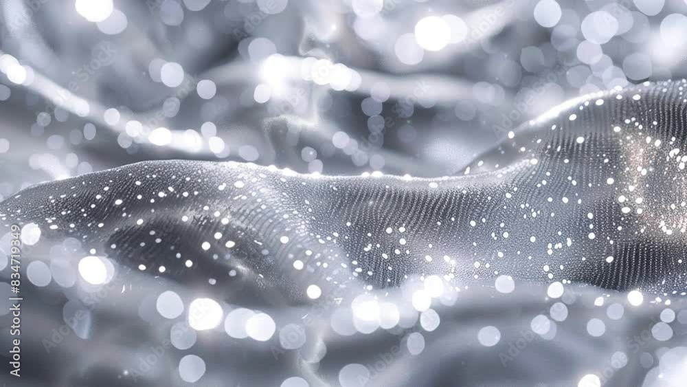 Abstract shiny silver background. Grayscale image of a digital wave pattern. Glowing light effect border. Star burst with white and gold sparkles.