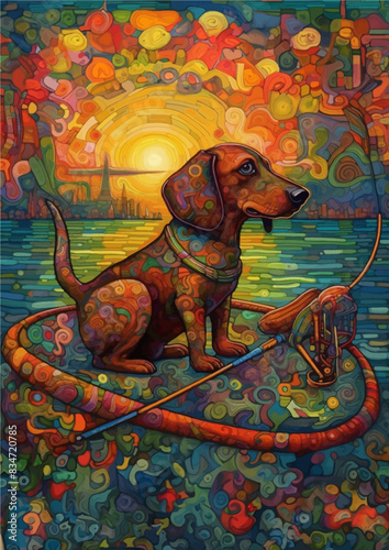 A painting of a dog