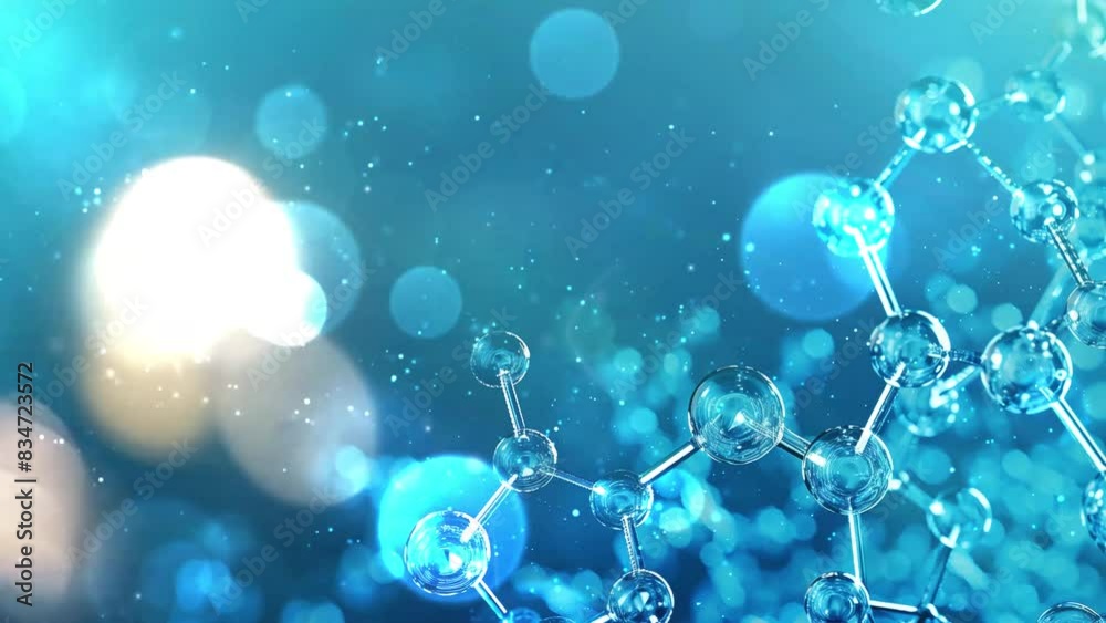 chemical formulas on blue background. seamless looping overlay 4k virtual video animation background
