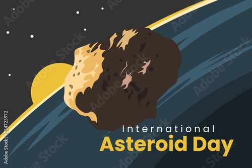 Illustration vector graphic of international asteroid day. Good for poster photo
