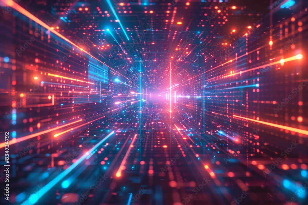 Cyber Security Data Transfer illustration created with Generative AI