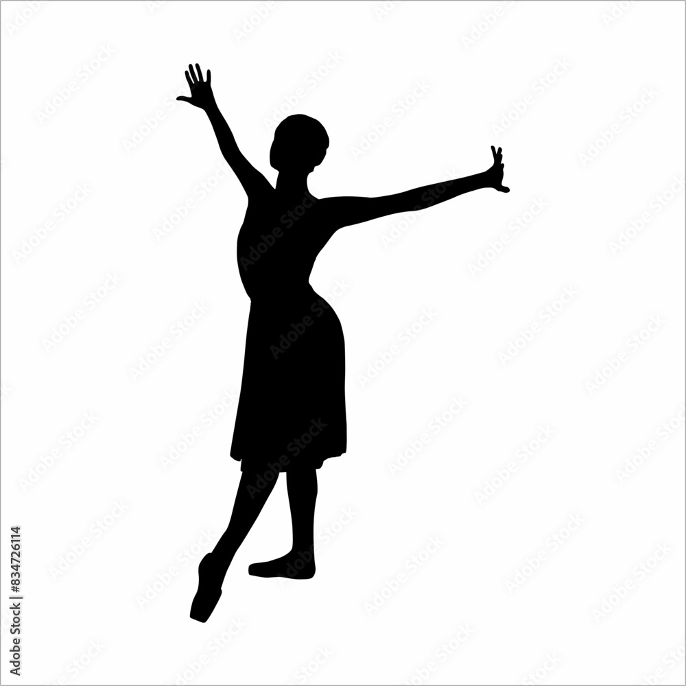 Silhouette of a woman dancing ballet