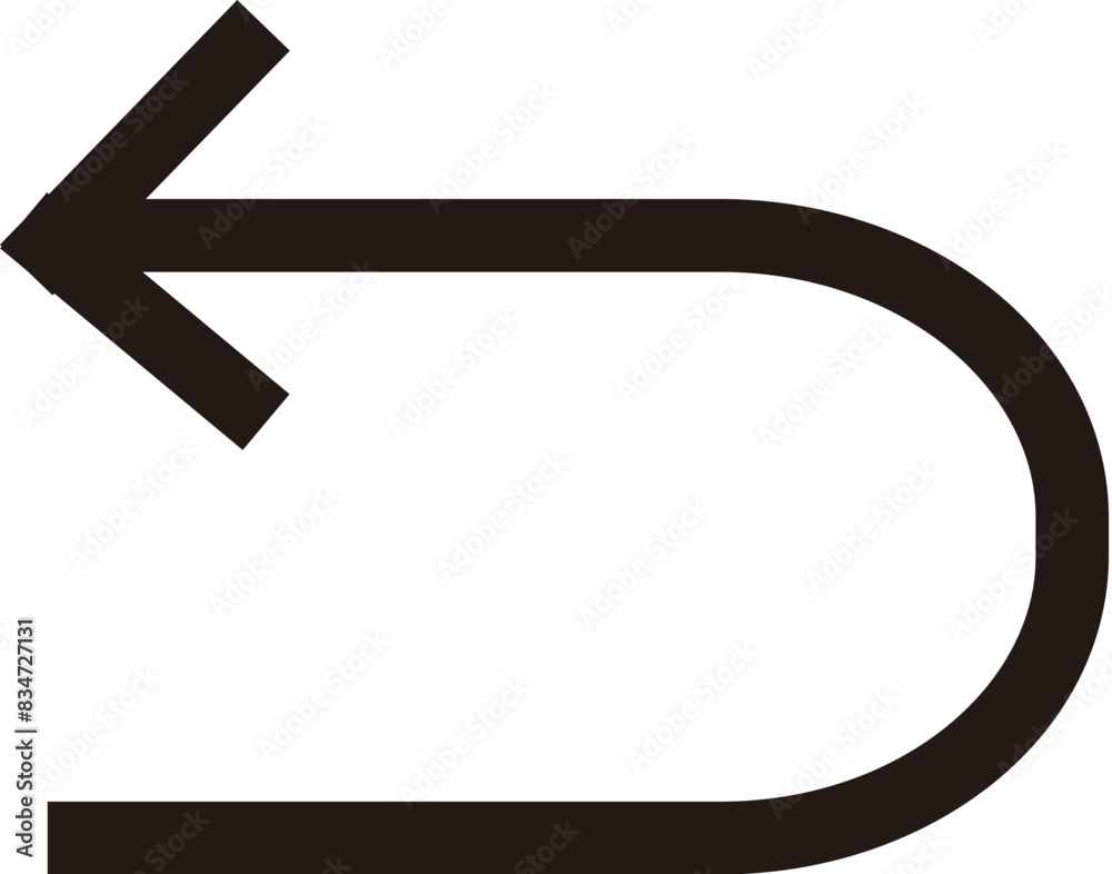 Black arrow icon showing backward concept Black arrow icon showing backward concept