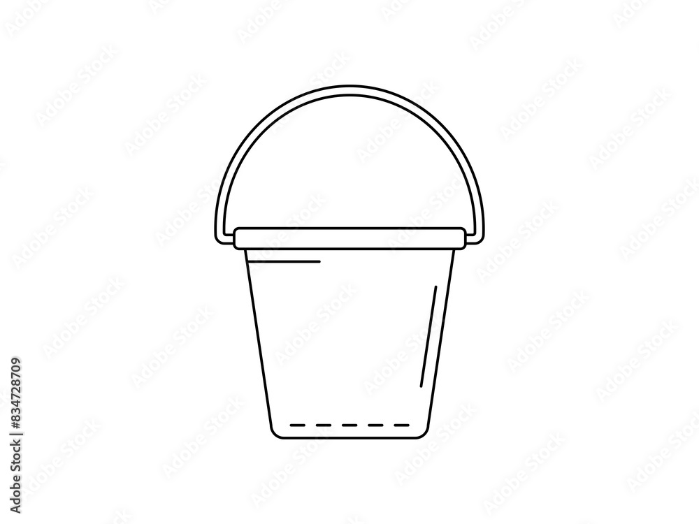 Garden bucket outline icon vector. Garden bucket vector design and illustration. Garden bucket outline isolated white background Garden bucket outline icon vector. Garden bucket vector design and illustration. Garden bucket outline isolated white background