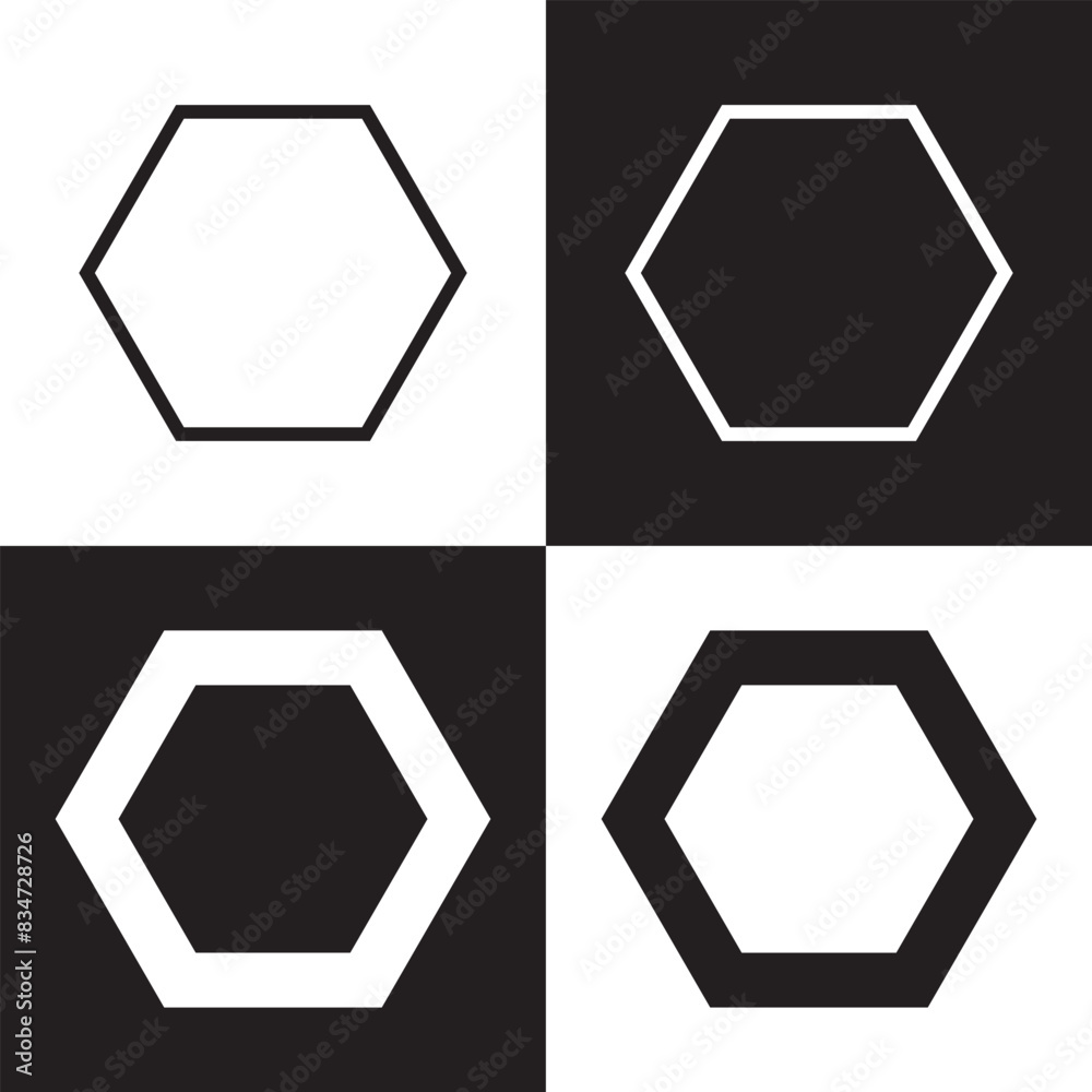 Hexagon vector icon. Outline Filled Vector Sign . . isolated ...