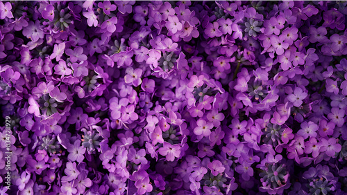 lavender flower bouquet arranged  top view. purple flower background