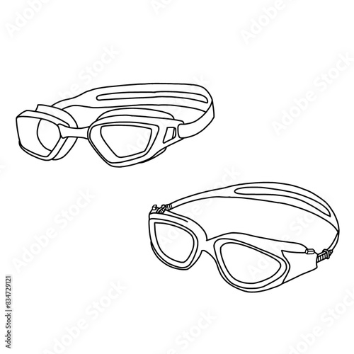 Swimming goggles isolated on a white background