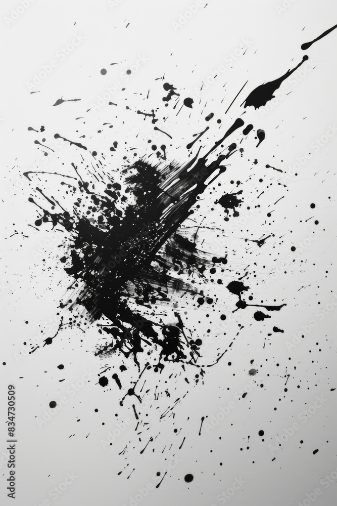 Obraz premium Simple ink splatters or brush strokes on a clean, white background with a contemporary feel.