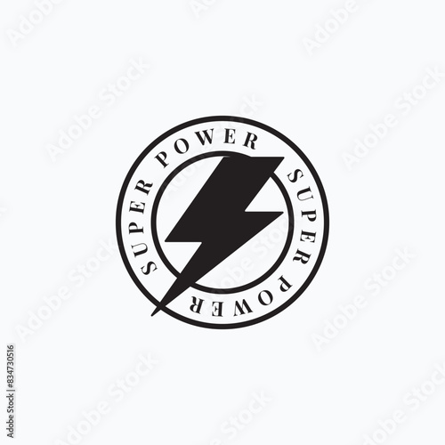 Simple electric power logo vector illustration design