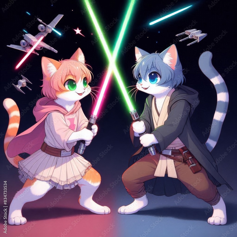 two star wars cats do lightsaber combat two star wars cats do lightsaber combat