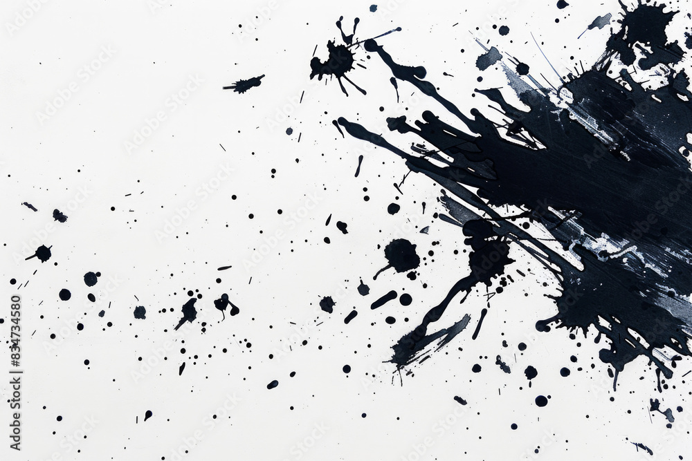 Obraz premium Simple ink splatters or brush strokes on a clean, white background with a contemporary feel.