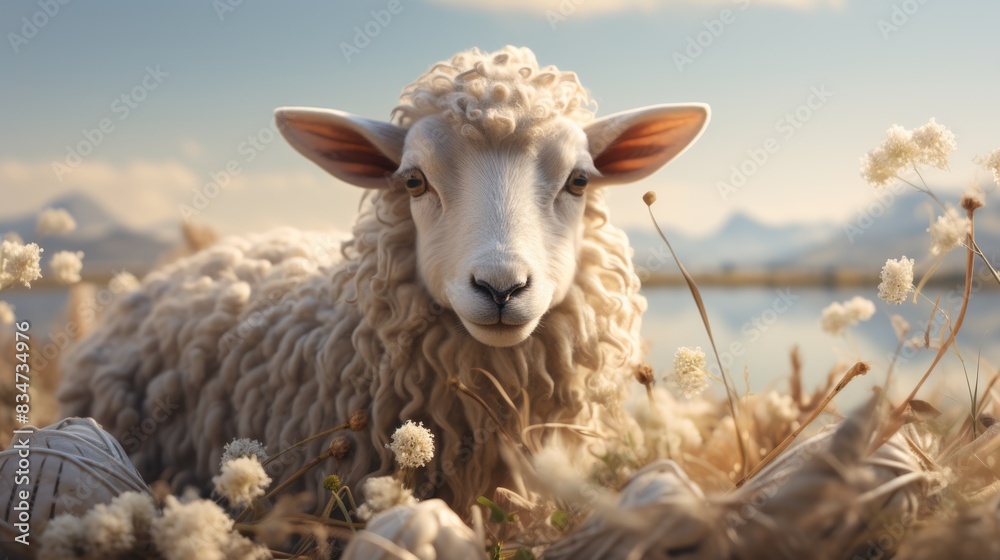 Sacred Sacrifice- Eid Al Adha Mubarak Background with Sheep and Islamic Prayer Sacred Sacrifice- Eid Al Adha Mubarak Background with Sheep and Islamic Prayer