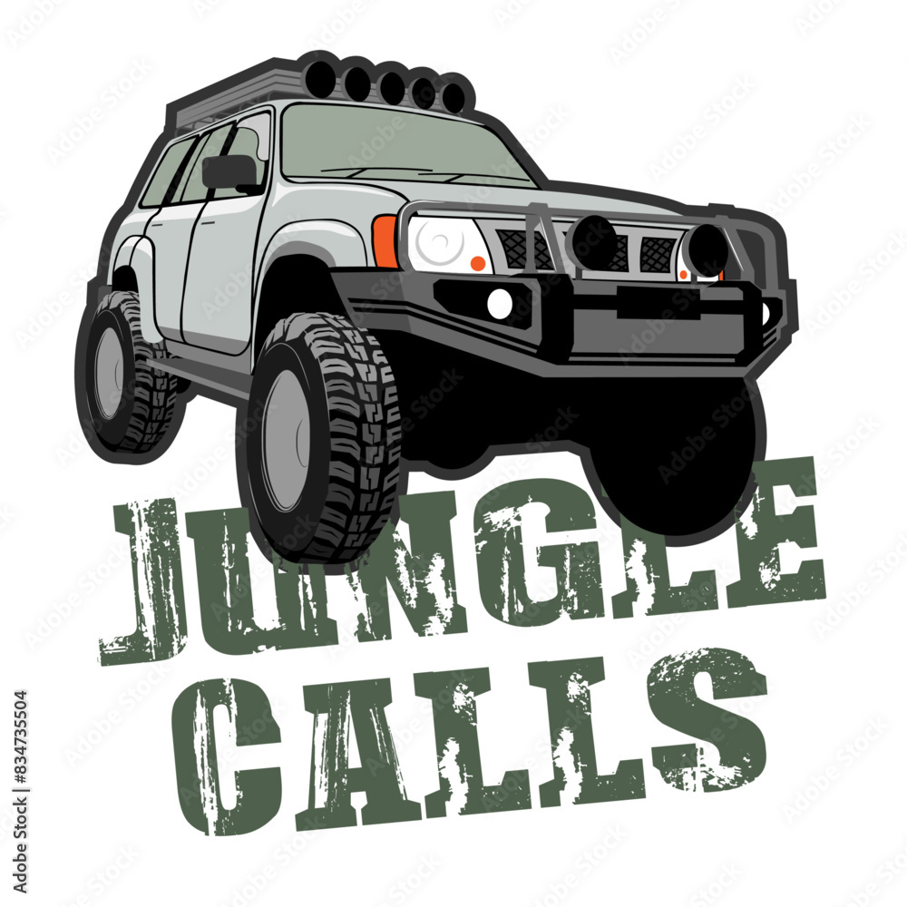 Photography Poster jungle calls nissan patrol off roading vector