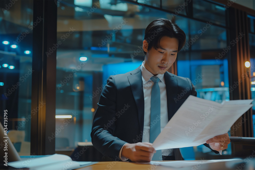 Fototapeta premium Business analyst checking in financial statement for audit internal control system