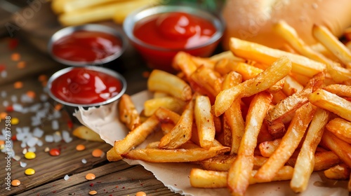 French fries with ketchup and mayo
