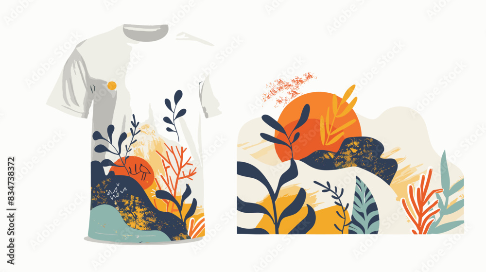 T-shirt design. Vector illustration in flat style with hand drawn elements T-shirt design. Vector illustration in flat style with hand drawn elements