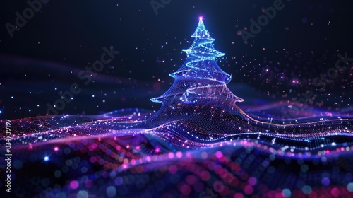 electronic christmas tree created with generative AI technology