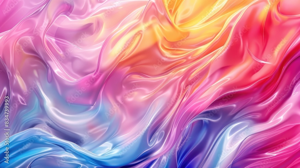 Obraz premium Colorful Wavy Liquid Background. 3D and Realistic Abstract Background