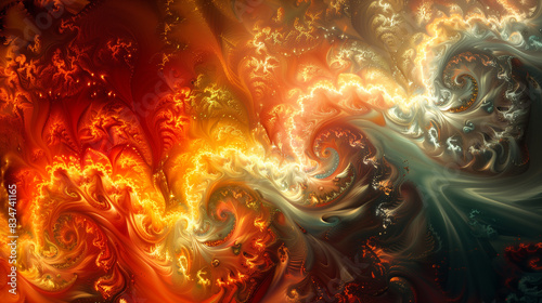 abstract fire background with fractal flames © Rodolphe