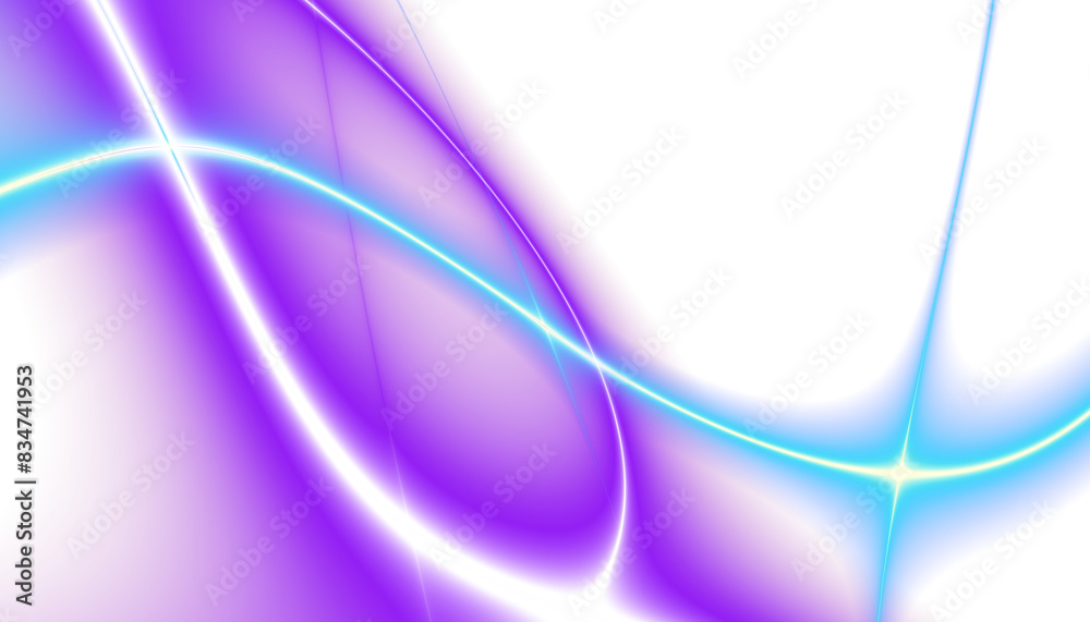 Fototapeta premium Energy lines with transparent gradient background. Elegant rainbow colours wavy line on Transparent png overlay background