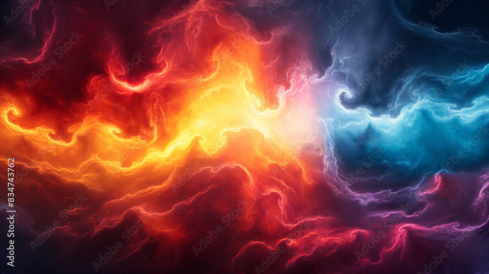 Nebula of paint and light on subject of art, design and creativity. Nebula of paint and light on subject of art, design and creativity.