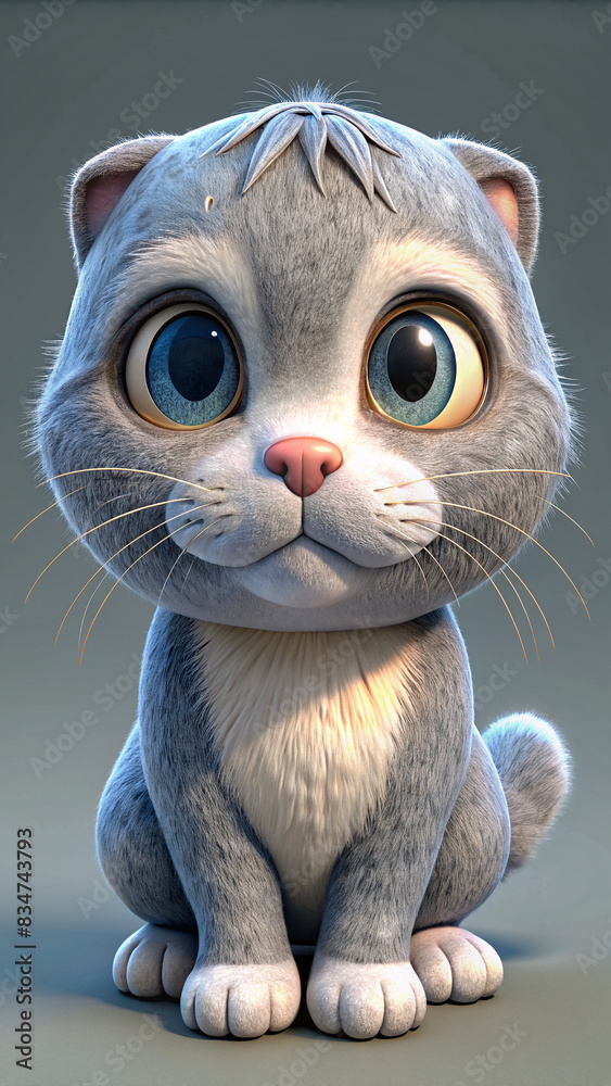Fototapeta premium cat with eyes isolated