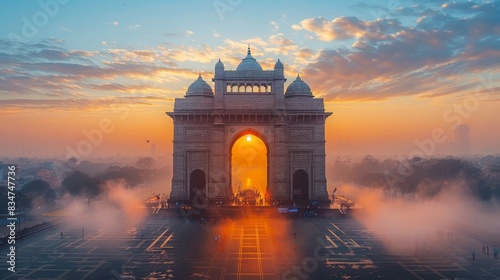 Indian Independence Day. The Gates of India on a festive day photo