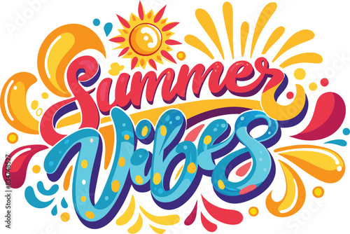 summer vibes in playful swirling script font
